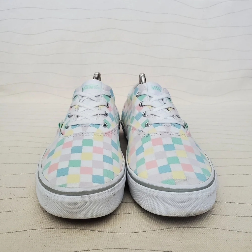 Vans Big Kids Missy Doheny Pastel Checkered Canvas Lace-Up Shoes Sneakers Sz 6